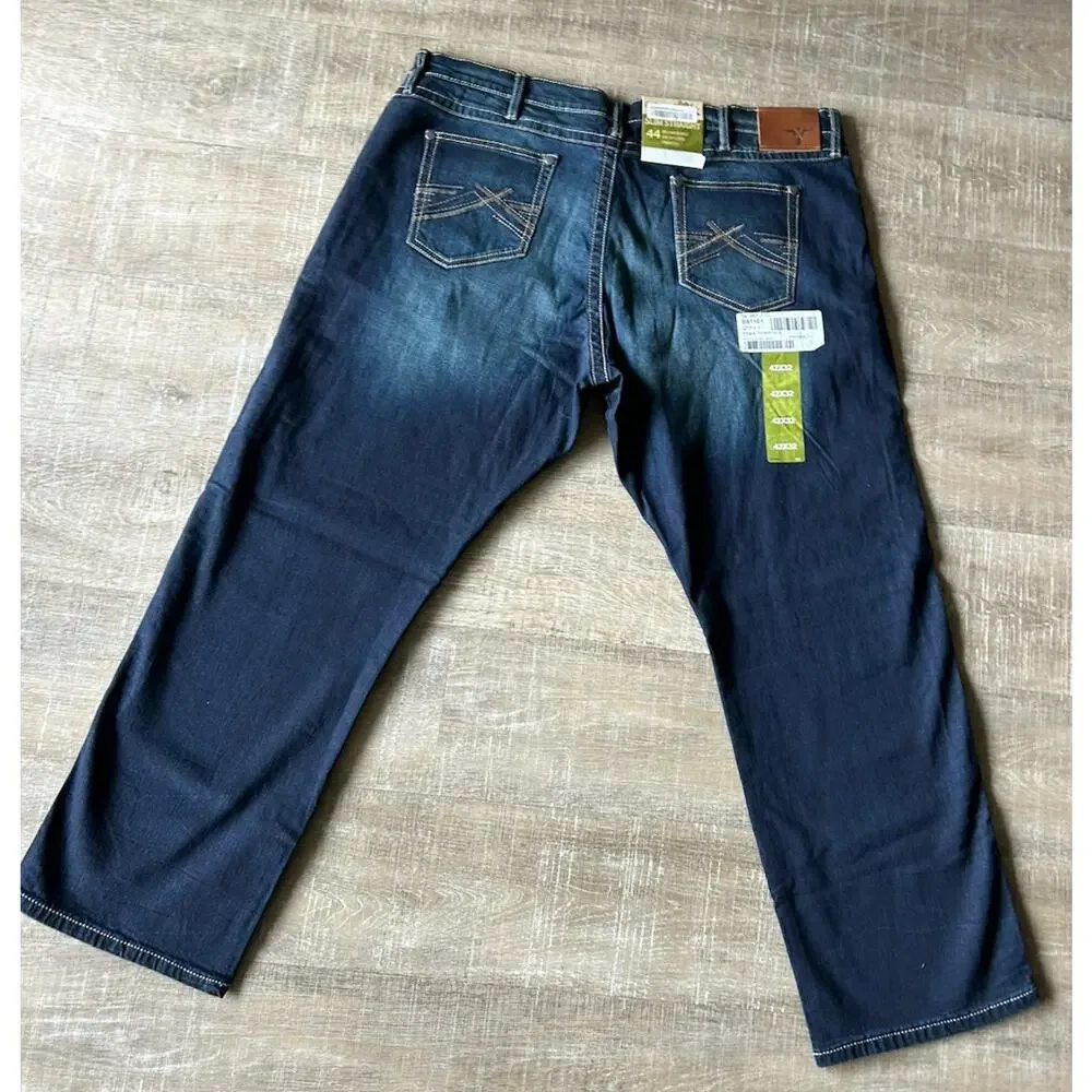 Wrangler 20X No 44 Slim Straight Jeans Mens 42x32 NWT Stretch Western Dark Wash